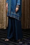 Krishna Mehta_Blue Modal Embroidery Placket Printed Tunic _Online_at_Aza_Fashions