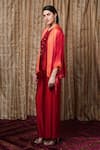 Buy_Krishna Mehta_Orange Modal Open Neck Dot Print Jacket _Online_at_Aza_Fashions