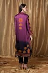 Shop_Krishna Mehta_Purple Modal Embroidery Collared Florette Print Tunic _at_Aza_Fashions
