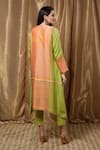Shop_Krishna Mehta_Orange Modal Round Neck Geometric Print Tunic _at_Aza_Fashions
