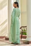 Shop_Vaayu_Mint Cotton Embroidery Threadwork Saree With Unstitched Blouse Piece _at_Aza_Fashions
