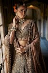 Buy_Seema Gujral_Green Silk, Tissue Sequins, Embroidery, Beads Jade Crystal Lehenga Set _Online_at_Aza_Fashions