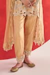Ridhima Bhasin_Gold Tissue Embroidery Halter Neck Swarna Kurta Set _Online_at_Aza_Fashions