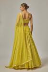 Shop_Priyal Prakash_Yellow Organza, Net Sequins, Embroidery Hand Lehenga Set _at_Aza_Fashions