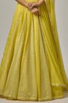 Priyal Prakash_Yellow Organza, Net Sequins, Embroidery Hand Lehenga Set _at_Aza_Fashions
