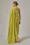 Shop_Priyal Prakash_Green Viscose, Organza Embroidery, Sequins Halter Neck Hand Kurta Set _at_Aza_Fashions