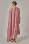 Shop_Priyal Prakash_Pink Chanderi, Viscose, Organza Sequins, Zari, Embroidery Geometric Kurta Set _at_Aza_Fashions
