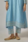 Shop_Priyal Prakash_Sky Blue Chanderi, Cotton, Viscose, Organza Sequins, Zari, Geometric Kurta Set _Online_at_Aza_Fashions