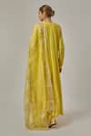 Shop_Priyal Prakash_Yellow Cotton, Silk Organza Embroidery, Sequins, Zari V-neck Anarkali Set _at_Aza_Fashions