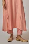 Shop_Priyal Prakash_Peach Chanderi Gota Patti, Embroidery, Zari V-neck Kurta Set _Online_at_Aza_Fashions