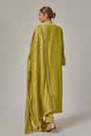 Shop_Priyal Prakash_Green Chanderi Gota Patti, Zari, Embroidery V-neck Work Kurta Set _at_Aza_Fashions