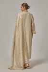 Shop_Priyal Prakash_Ivory Chanderi Embroidery, Zari V-neck Gota Patti Work Kurta Set _at_Aza_Fashions