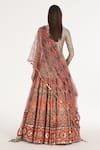 Shop_Abhinav Mishra_Orange Chanderi, Net Mirrors, Zari, Ruby Forest Smoke Kurta Lehenga Set _at_Aza_Fashions