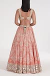 Shop_Abhinav Mishra_Orange Chanderi, Organza Mirrors, Zari, Embroidery Saffron Pale Lehenga Set _at_Aza_Fashions