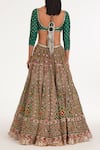 Shop_Abhinav Mishra_Multi Color Organza, Chanderi Mirrors, Zari Magnolia Chevron Pattern Lehenga Set _at_Aza_Fashions