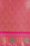 Buy_Samyukta Singhania_Pink Embroidery High Neck Zari Woven Banarasi Silk Saree With Blouse 