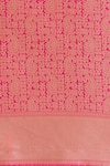 Samyukta Singhania_Pink Zari V-neck Woven Banarasi Silk Saree With Blouse _Online_at_Aza_Fashions
