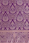 Samyukta Singhania_Purple Embroidery, Zari V-neck Woven Banarasi Saree With Blouse _Online_at_Aza_Fashions