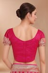 Samyukta Singhania_Pink Tassels, Zari V-neck Woven Banarasi Silk Saree With Blouse _at_Aza_Fashions