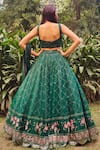 Shop_Amaltas Couture_Green Net Embroidery, Sequins Square Neck Lehenga Set _at_Aza_Fashions