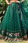 Shop_Amaltas Couture_Green Net Embroidery, Sequins Square Neck Lehenga Set _Online_at_Aza_Fashions