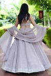 Shop_Amaltas Couture_Purple Georgette Sequins, Cut Work Sweetheart Neck Embroidered Lehenga Set _at_Aza_Fashions