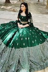 Shop_Amaltas Couture_Green Georgette Sequins Round Neck Embroidered Lehenga Set _Online_at_Aza_Fashions