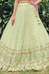 Buy_Amaltas Couture_Green Net Embroidery Sweetheart Neck Lehenga Set _Online_at_Aza_Fashions