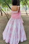 Shop_Amaltas Couture_Pink Net Sequins Square Neck Work Lehenga Blouse Set _at_Aza_Fashions