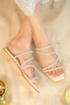Shop_Label Deepti Bajaj_Cream Ice Dusk Rhinestone Embellished Flats _Online_at_Aza_Fashions