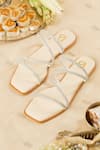 Shop_Label Deepti Bajaj_Cream Ice Dusk Rhinestone Embellished Flats _at_Aza_Fashions
