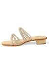 Label Deepti Bajaj_Cream Rhinestones Starlit Knot Embellished Heels _Online_at_Aza_Fashions