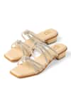 Buy_Label Deepti Bajaj_Cream Rhinestones Starlit Knot Embellished Heels _Online_at_Aza_Fashions