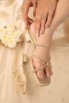 Buy_Label Deepti Bajaj_Gold Rhinestones Hour Embellished Heels _Online_at_Aza_Fashions