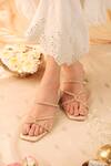 Buy_Label Deepti Bajaj_Gold Rhinestones Hour Embellished Heels _at_Aza_Fashions