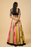 Shop_Monk & Mei By Sonia Anand_Multi Color Georgette, Cotton Satin Kamini Floral Print Lehenga Blouse Set _at_Aza_Fashions
