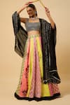 Buy_Monk & Mei By Sonia Anand_Multi Color Georgette, Cotton Satin Kamini Floral Print Lehenga Blouse Set _Online_at_Aza_Fashions