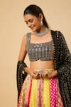 Shop_Monk & Mei By Sonia Anand_Multi Color Georgette, Cotton Satin Kamini Floral Print Lehenga Blouse Set _Online_at_Aza_Fashions