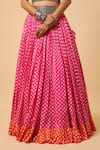Buy_Monk & Mei By Sonia Anand_Multi Color Georgette, Cotton Satin Urvashi Floral Print Lehenga Set With Potli _Online_at_Aza_Fashions