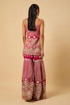 Shop_Monk & Mei By Sonia Anand_Pink Silk Organza Embroidery Square Neck Aishwarya Kurta Sharara Set _at_Aza_Fashions
