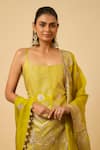 Buy_Monk & Mei By Sonia Anand_Yellow Silk, Organza Embroidery, Tassels Square Aishwarya Kurta Sharara Set _Online_at_Aza_Fashions