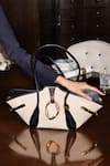 Buy_Outhouse_Beige Chains The Boss Canvas Tote Bag _at_Aza_Fashions