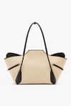Outhouse_Beige Chains The Boss Canvas Tote Bag _at_Aza_Fashions