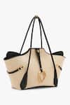 Shop_Outhouse_Beige Chains The Boss Canvas Tote Bag _at_Aza_Fashions
