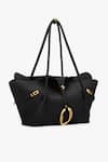 Shop_Outhouse_Black The Boss Leather Tote Bag _at_Aza_Fashions