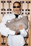 Buy_Outhouse_Taupe The Boss Leather Tote Bag _at_Aza_Fashions