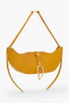 Shop_Outhouse_Yellow Chains The Boss Swing Leather Bag _Online_at_Aza_Fashions