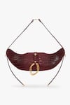 Outhouse_Maroon The Boss Swing Leather Bag _Online_at_Aza_Fashions