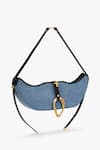 Shop_Outhouse_Blue Chains The Boss Swing Denim Bag  _at_Aza_Fashions