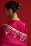 Sitaraa_Red Embroidery Round Neck Tejasi Rubine Kurta With Pant _Online_at_Aza_Fashions